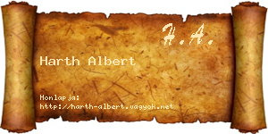 Harth Albert névjegykártya